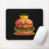 Cute Burger With Crown And Kingdom Costume  マウスパッド (マウス)