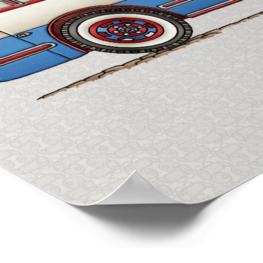 Cute Bus Tour Bus ポスター (角)