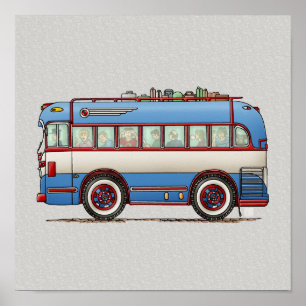 Cute Bus Tour Bus ポスター