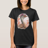 Cute Bustard Bird Watching Flower Crown Floral Bir Tシャツ (正面)