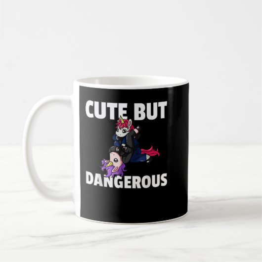 Cute But Dangerous Jiu Jitsu Unicorn Girl 440 コーヒーマグカップ (左)