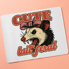 Cute But Feral Possum: Vintage Sarcastic Humor マウスパッド