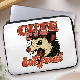 Cute But Feral Possum: Vintage Sarcastic Humor ラップトップスリーブ