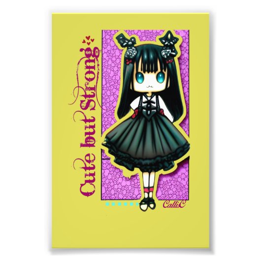 Cute but Strong - Lolly Gothic Girl by CallisC  T- フォトプリント (正面)