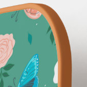 Cute Butterflies and Roses Monogrammed ピックルボールラケット (左詳細)