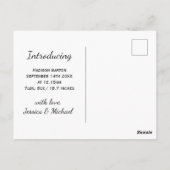 Cute Butterflies Baby Girl Photo Announcement ポストカード (裏面)