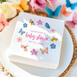 Cute Butterflies Baby Shower スタンダードカクテルナプキン