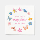 Cute Butterflies Baby Shower スタンダードカクテルナプキン (正面)