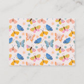 Cute Butterflies Baby Shower Book Request エンクロージャーカード (裏面)