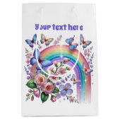 Cute Butterfly any purpose customizable  ミディアムペーパーバッグ (正面)