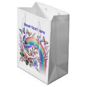 Cute Butterfly any purpose customizable  ミディアムペーパーバッグ (裏面アングル)