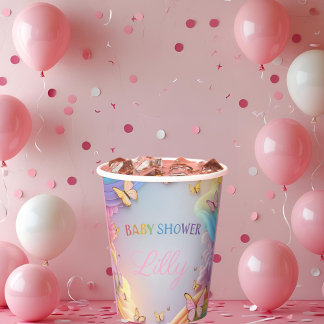 Cute Butterfly Baby Girl Paper Cup 紙コップ