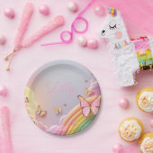 Cute Butterfly Baby Girl Paper Plate ペーパープレート (パーティー)
