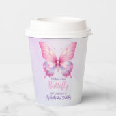 Cute Butterfly Birthday Girl Party 紙コップ (裏面)