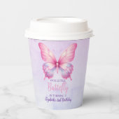 Cute Butterfly Birthday Girl Party 紙コップ (正面)