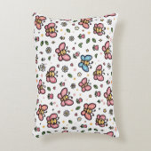 Cute Butterfly Floral Seamless Kawaii Pattern アクセントクッション (正面(垂直))