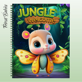 Cute Butterfly Girl Jungle Welcome Wildlife Fun 🦋 ノートブック