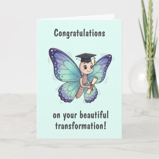 Cute Butterfly Graduation Card カード (正面)