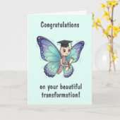 Cute Butterfly Graduation Card カード (黄色い花)