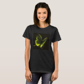 Cute Butterfly Illustration Lime Green Gorgeous Wo Tシャツ (正面フル)
