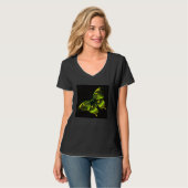 Cute Butterfly Illustration Lime Green Gorgeous Wo Tシャツ (正面フル)