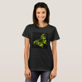 Cute Butterfly Illustration Lime Green Gorgeous Wo Tシャツ (正面フル)