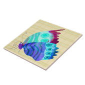 Cute Butterfly in Blue Ceramic Tile タイル (側面)