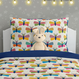 Cute Butterfly Pattern on Cream 枕カバー