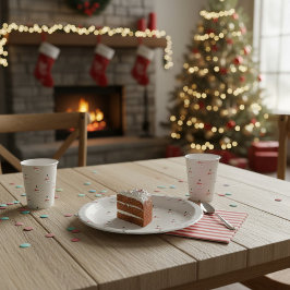 Cute Button Snowmen Grey  ペーパープレート