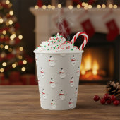 Cute Button Snowmen Grey 紙コップ