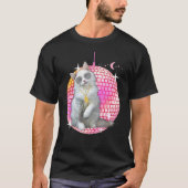 Cute Ca Cat Disco Retro Techno Dj Cat Party T Tシャツ (正面)
