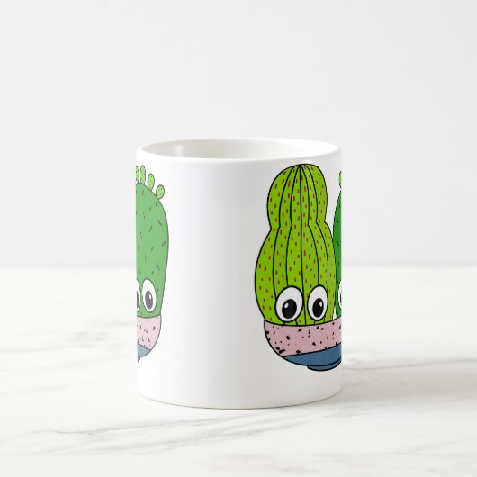Cute Cacti Arrangement In Pottery Bowl コーヒーマグカップ (中央)