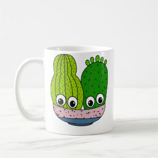 Cute Cacti Arrangement In Pottery Bowl コーヒーマグカップ