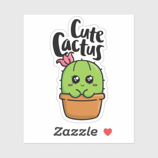 Cute cactus シール (シート)