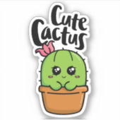 Cute cactus シール (正面)