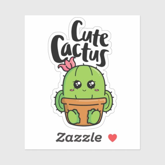 Cute cactus シール (シート)