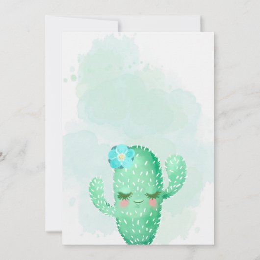 Cute Cactus Birthday Invitation 招待状 (裏面)