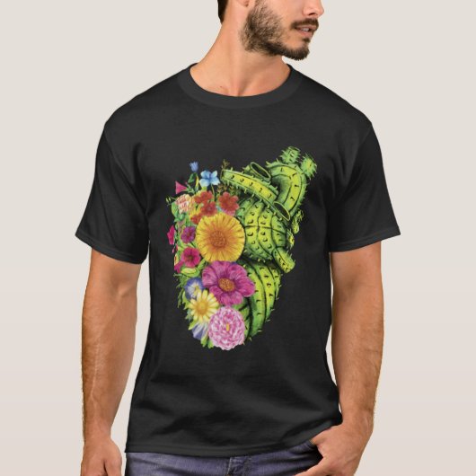 Cute Cactus Desert Flower Heart Cacti Succulents P Tシャツ (正面)