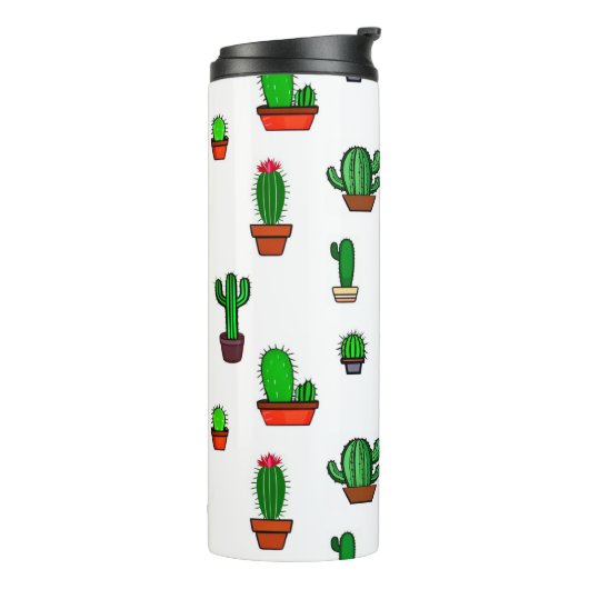 Cute Cactus illustrations Pattern White タンブラー (回転左)