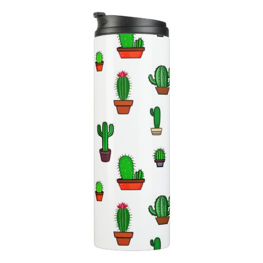 Cute Cactus illustrations Pattern White タンブラー (回転右)