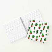 Cute Cactus illustrations Pattern White ノートブック (内部)