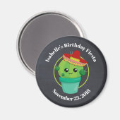 Cute Cactus in a Sombrero誕生日保存日 マグネット (正面/裏面)
