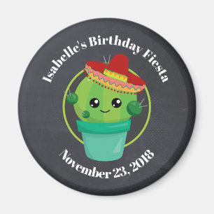 Cute Cactus in a Sombrero誕生日保存日 マグネット
