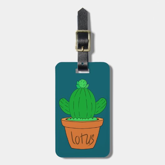 Cute Cactus Luggage Tag ラゲッジタグ (正面縦)