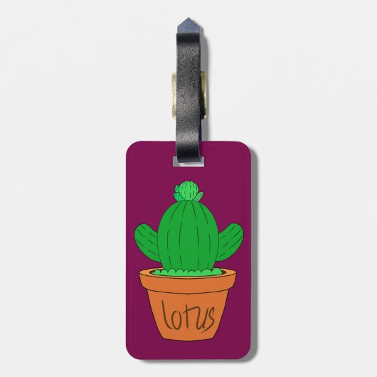 Cute Cactus Luggage Tag ラゲッジタグ (裏面縦)