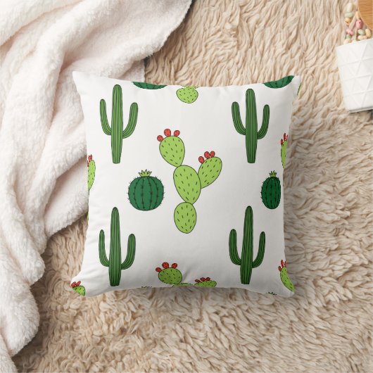 Cute Cactus Pattern クッション (ブランケット)