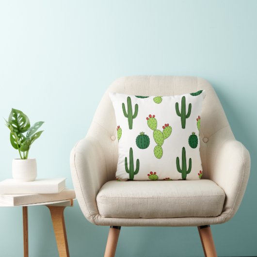 Cute Cactus Pattern クッション (椅子)