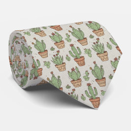 Cute Cactus Pattern ネクタイ