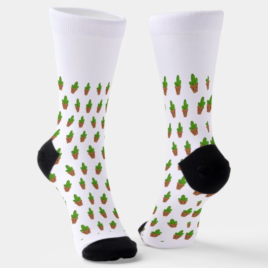 Cute Cactus Pattern on Socks ソックス (傾斜あり)