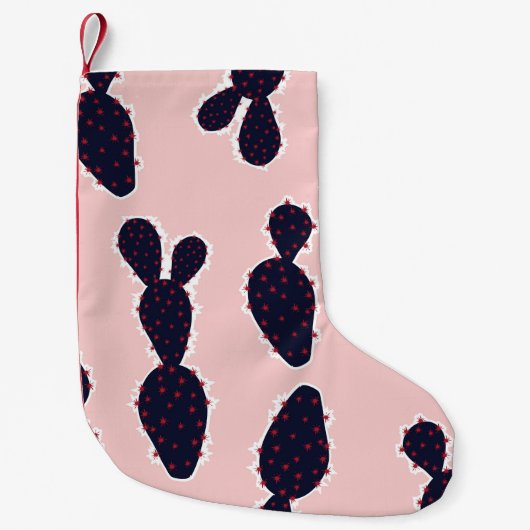 Cute cactus seamless pattern sweet mood and tone, スモールクリスマスストッキング (正面)